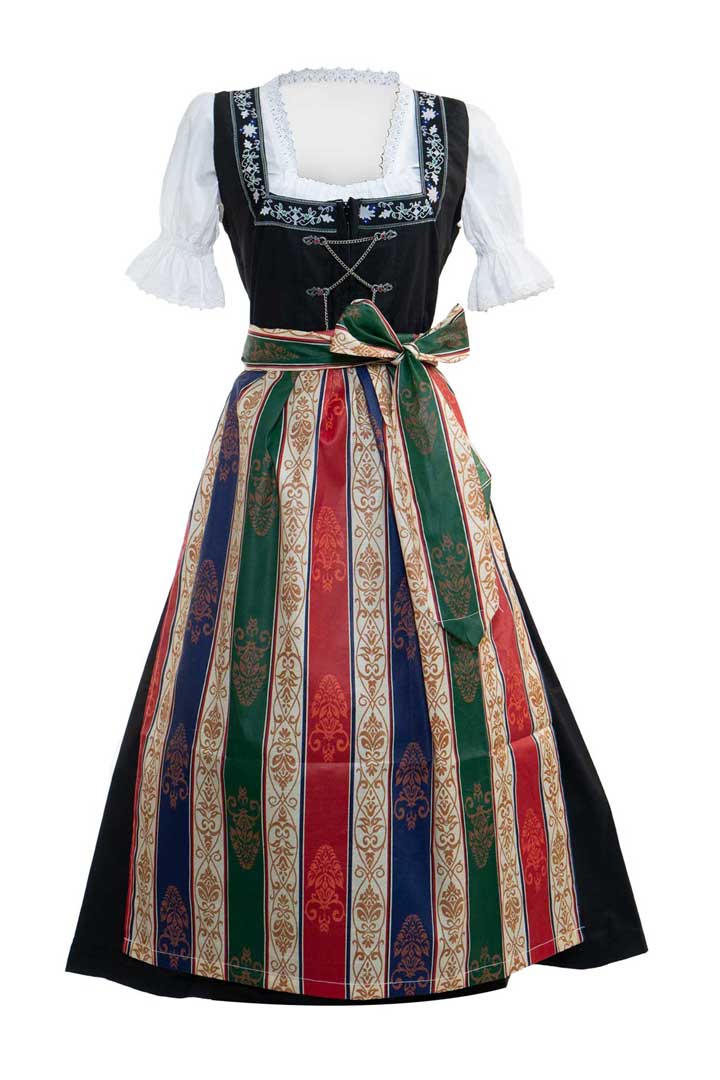 chinese dress ladies German Maxi Dirndl Long Anna Black – Lederhosen Store