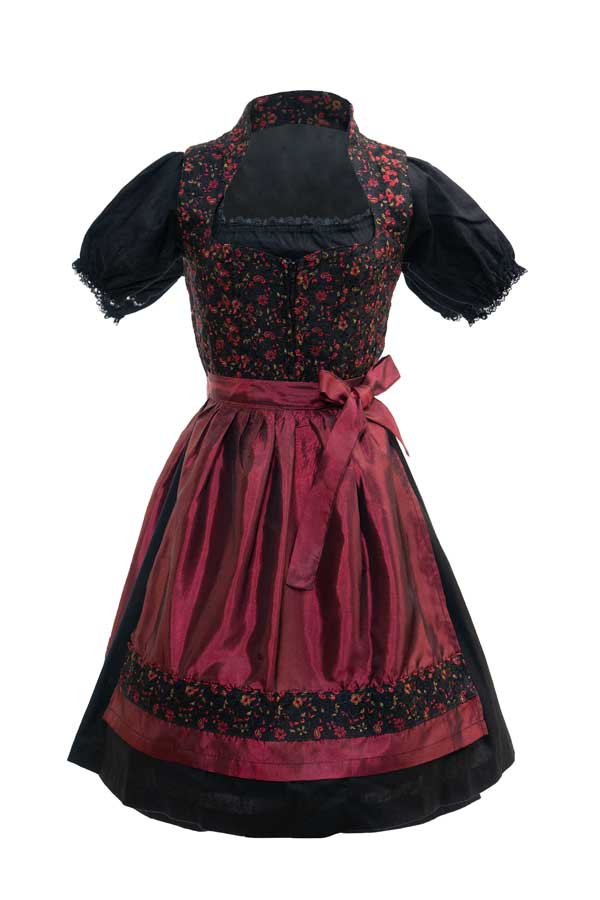maroon and black dresses Aloisia Bavarian Maroon Dirndl Dress
