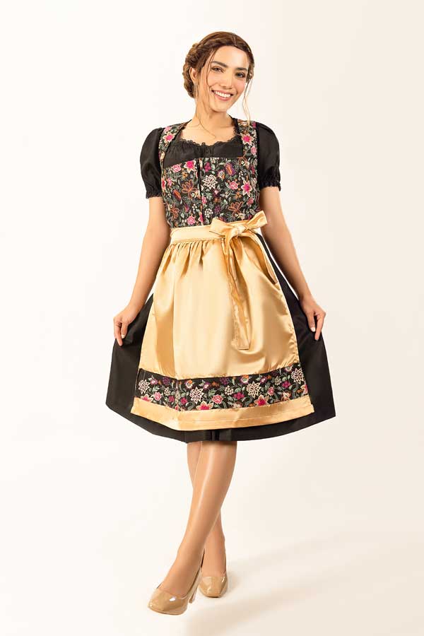 Spring Leonie Floral Golden Dirndl Dress | German Dirndl Dresses Lederhosen Store Spring Leonie Floral Golden Dirndl Dress | German Dirndl Dresses Lederhosen Store