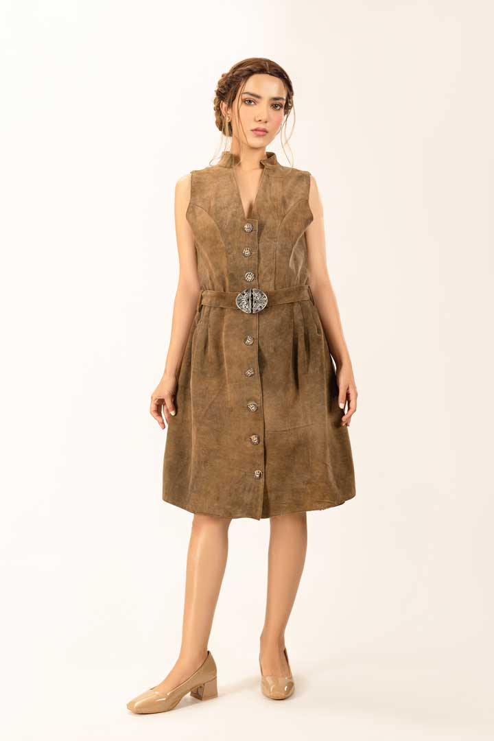 Modern Tracht Leather Dress Elisa Forest Brown Lederhosen Store Modern Tracht Leather Dress Elisa Forest Brown Lederhosen Store