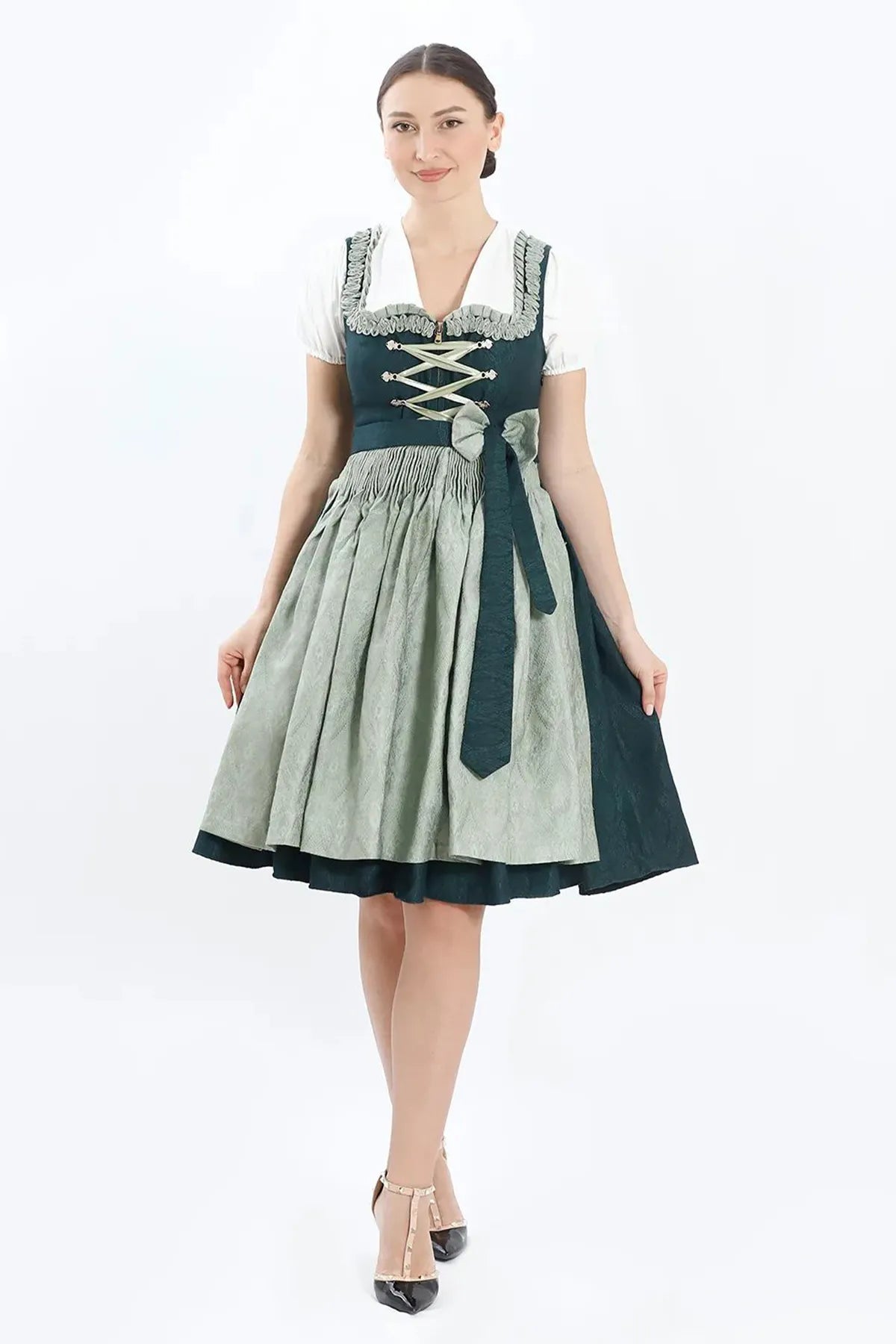dirndl dress oktoberfest Luxury Meadow Green Dirndl – Lederhosen Store