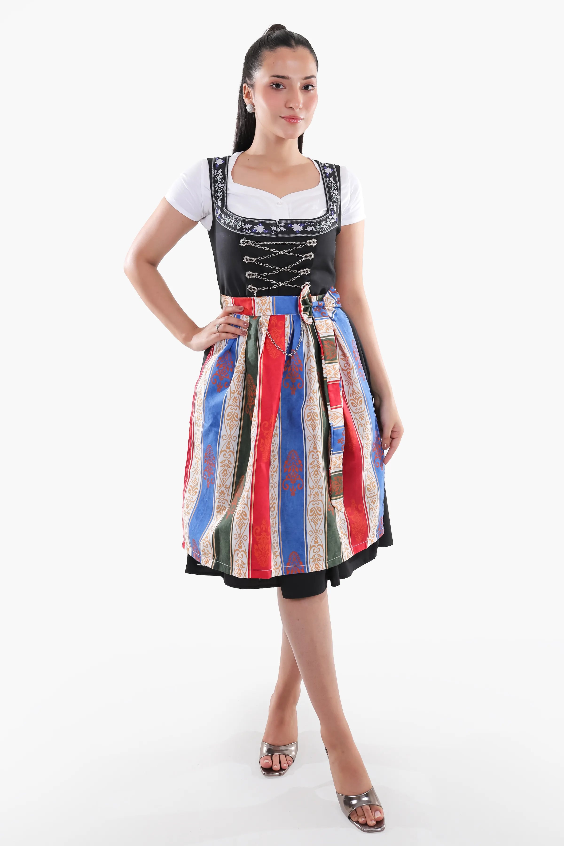 German Maxi Dirndl Long Anna Black 2XL