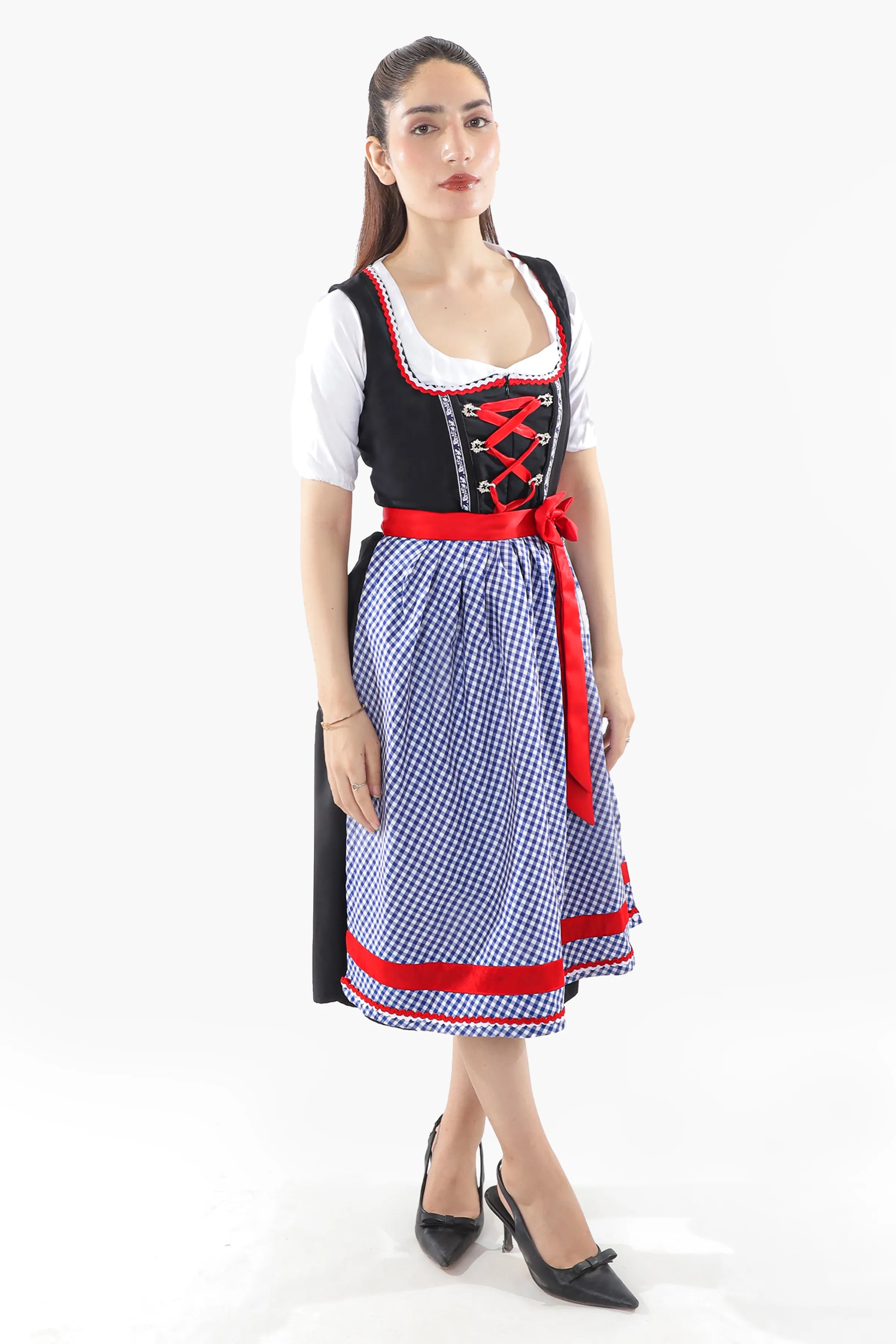 Denim Blue Midi German Dirndl – Lederhosen Store
