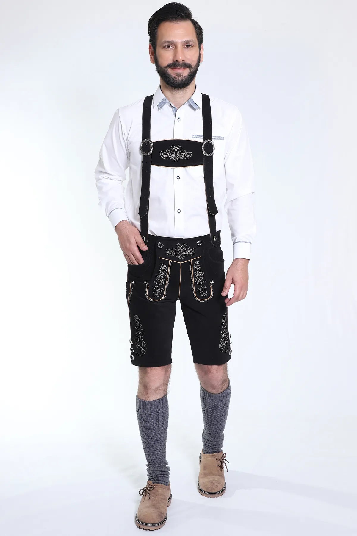 Black German Lederhosen Shoes Men’s Traditional Bavarian Style Size 46 Amazon.com | AlpsOak Lederhosen Shoes Men- Authentic German  main image 3