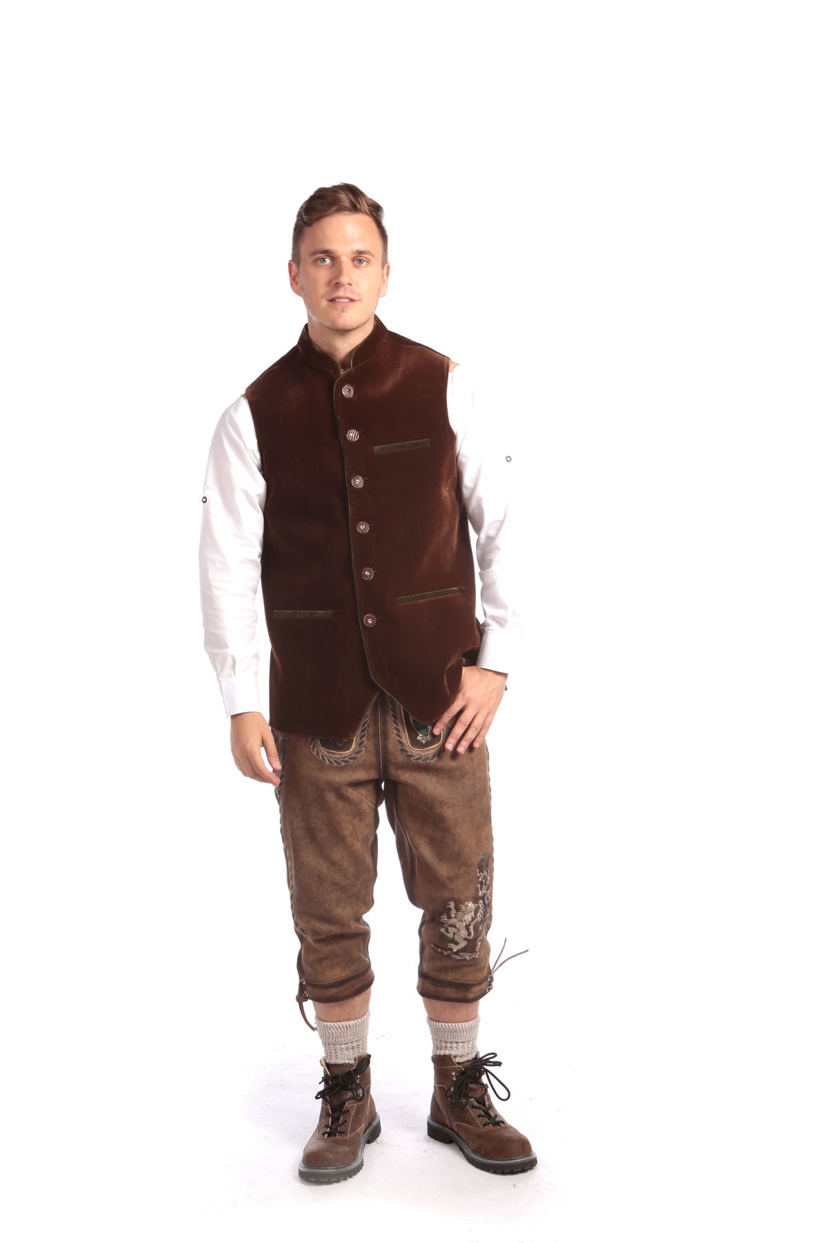 Traditional Men's German Waistcoat Brown – Lederhosen Store