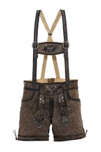 Embroidered Lederhosen for Women Coffee Brown