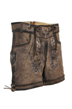 Embroidered Lederhosen for Women Coffee Brown