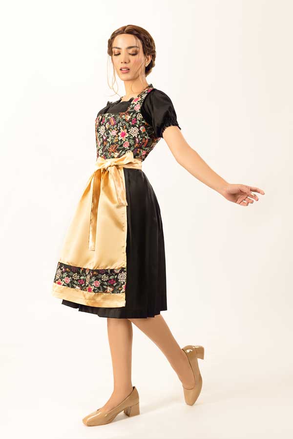 Spring Leonie Floral Golden Dirndl Dress Spring Leonie Floral Golden Dirndl Dress