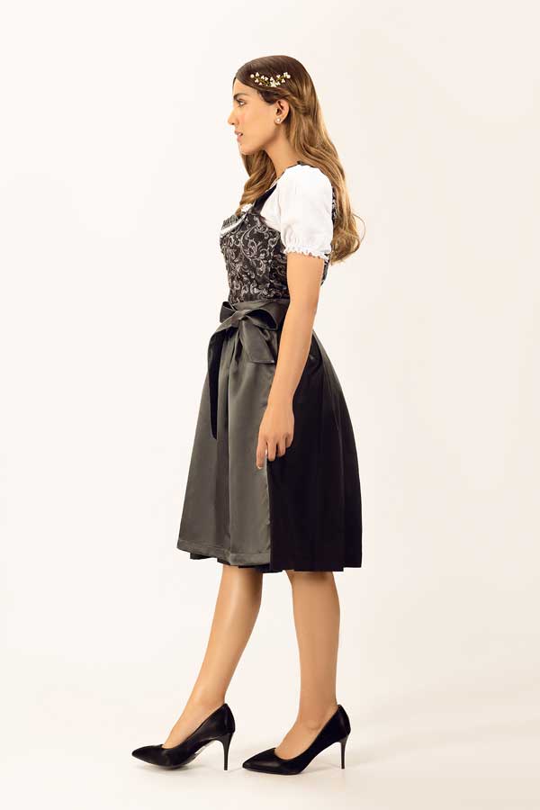 Ilse Silver White Midi Dirndl