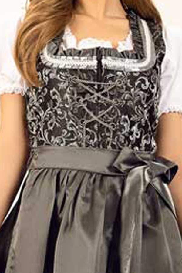 Ilse Silver White Midi Dirndl