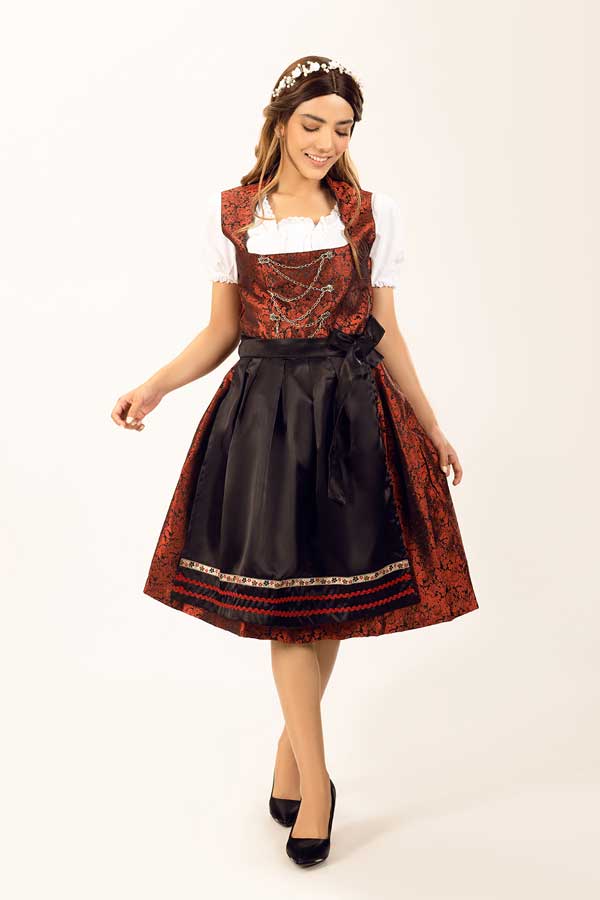 Elsa Red Midi Dirndl Dress