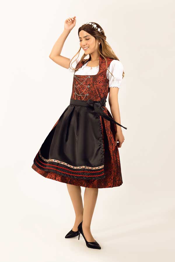 Elsa Red Midi Dirndl Dress