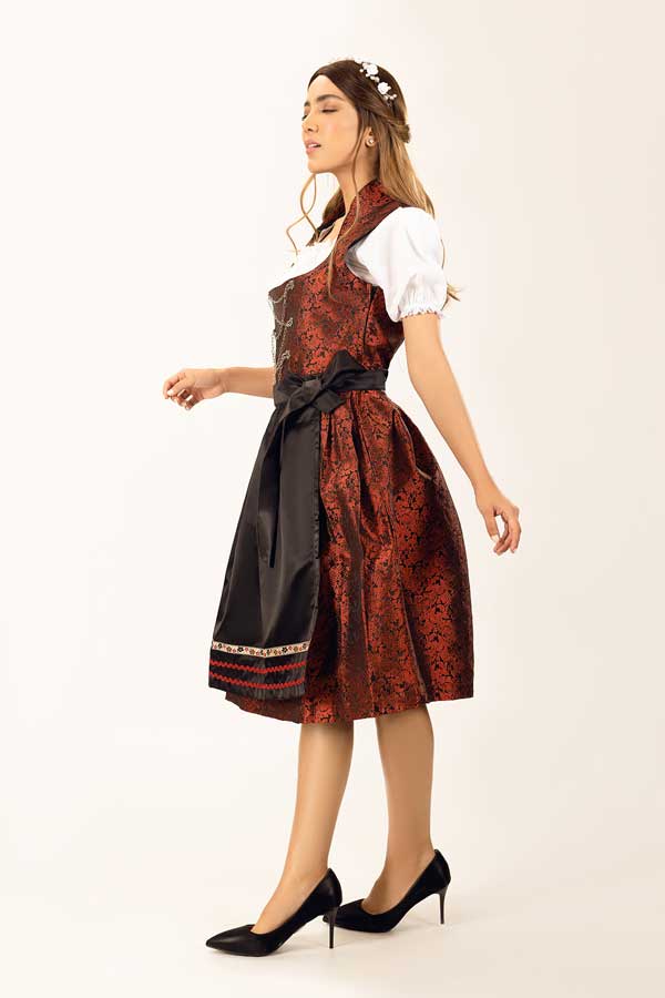 Elsa Red Midi Dirndl Dress