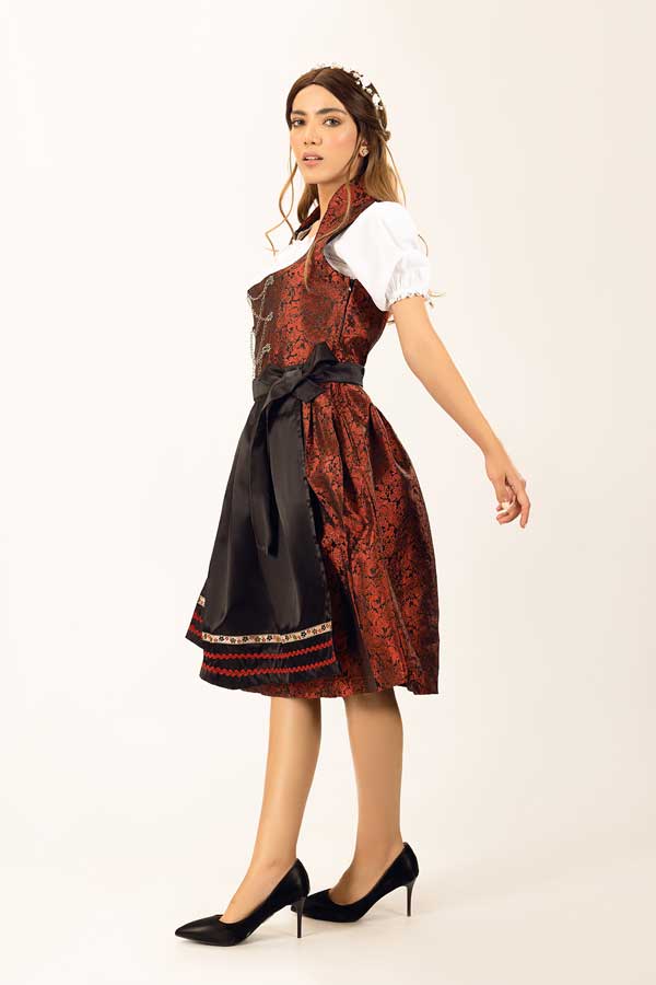 Elsa Red Midi Dirndl Dress