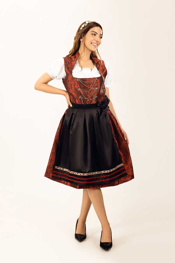 Elsa Red Midi Dirndl Dress