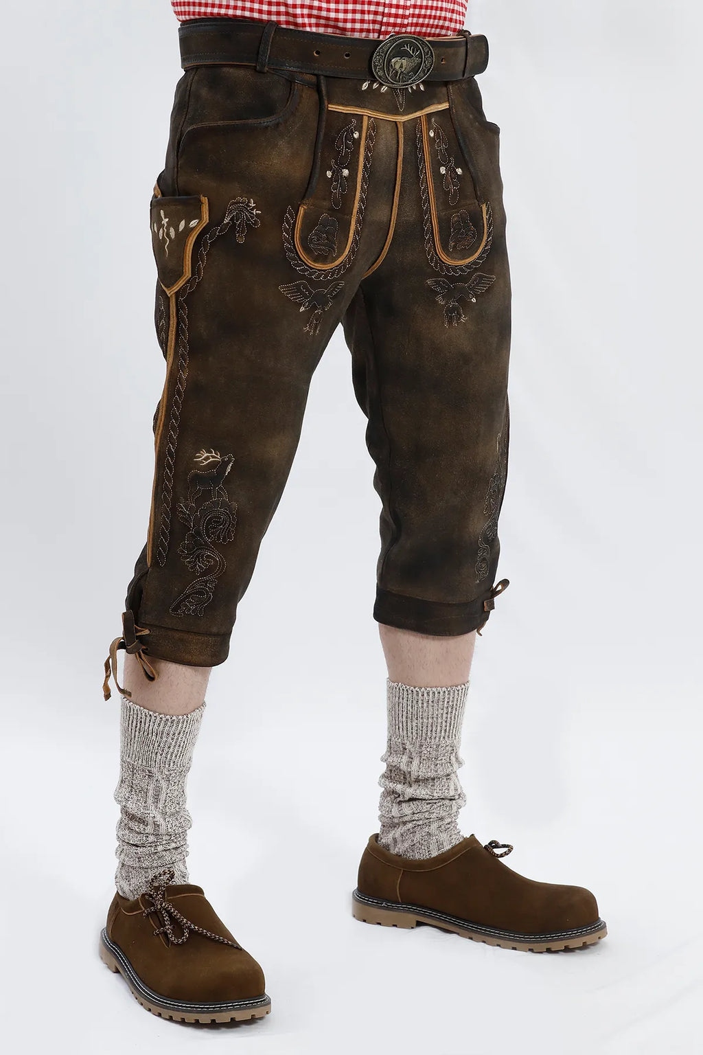 Authentic German Bundhosen For Men in Vintage Brown