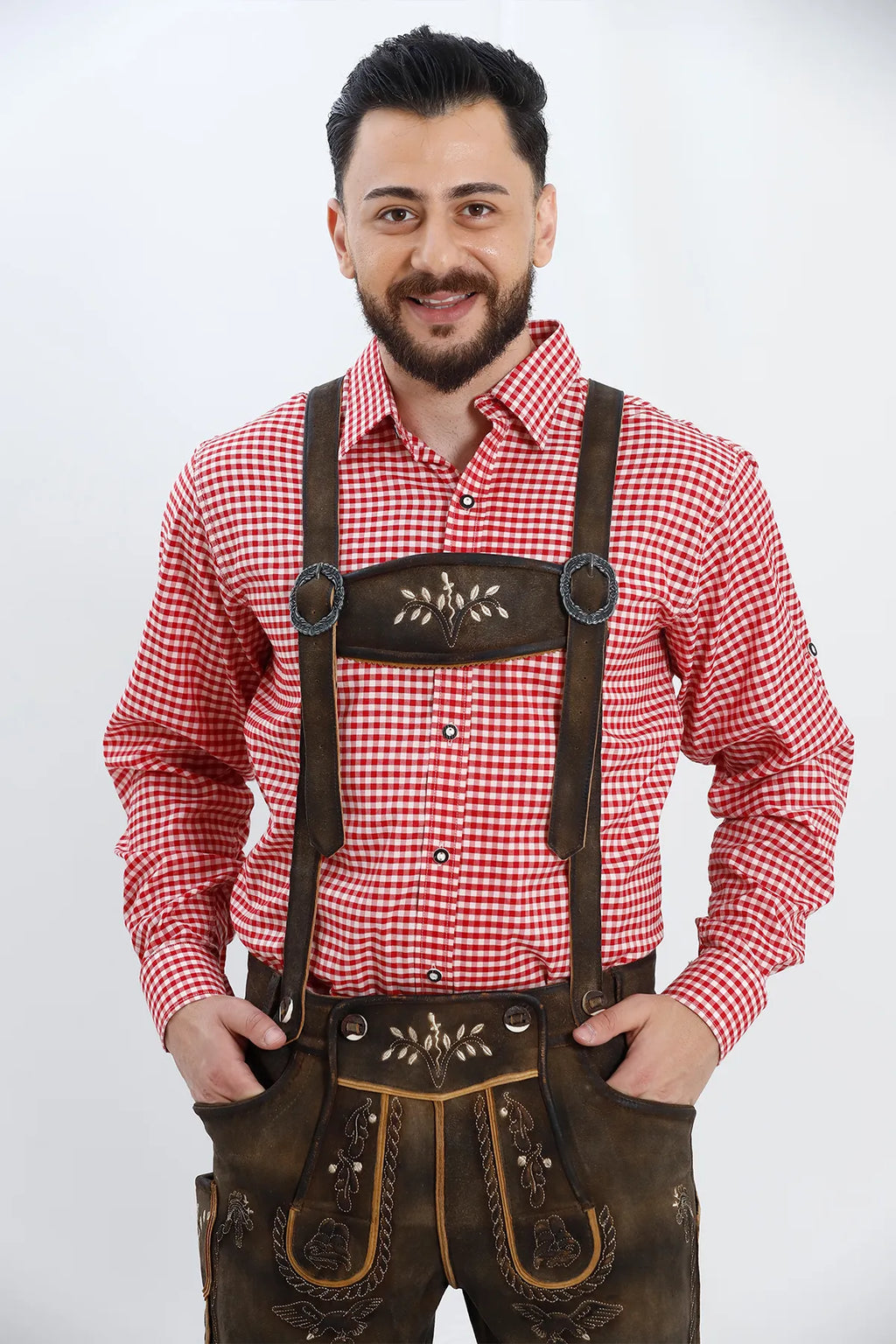 Authentic German Bundhosen For Men in Vintage Brown