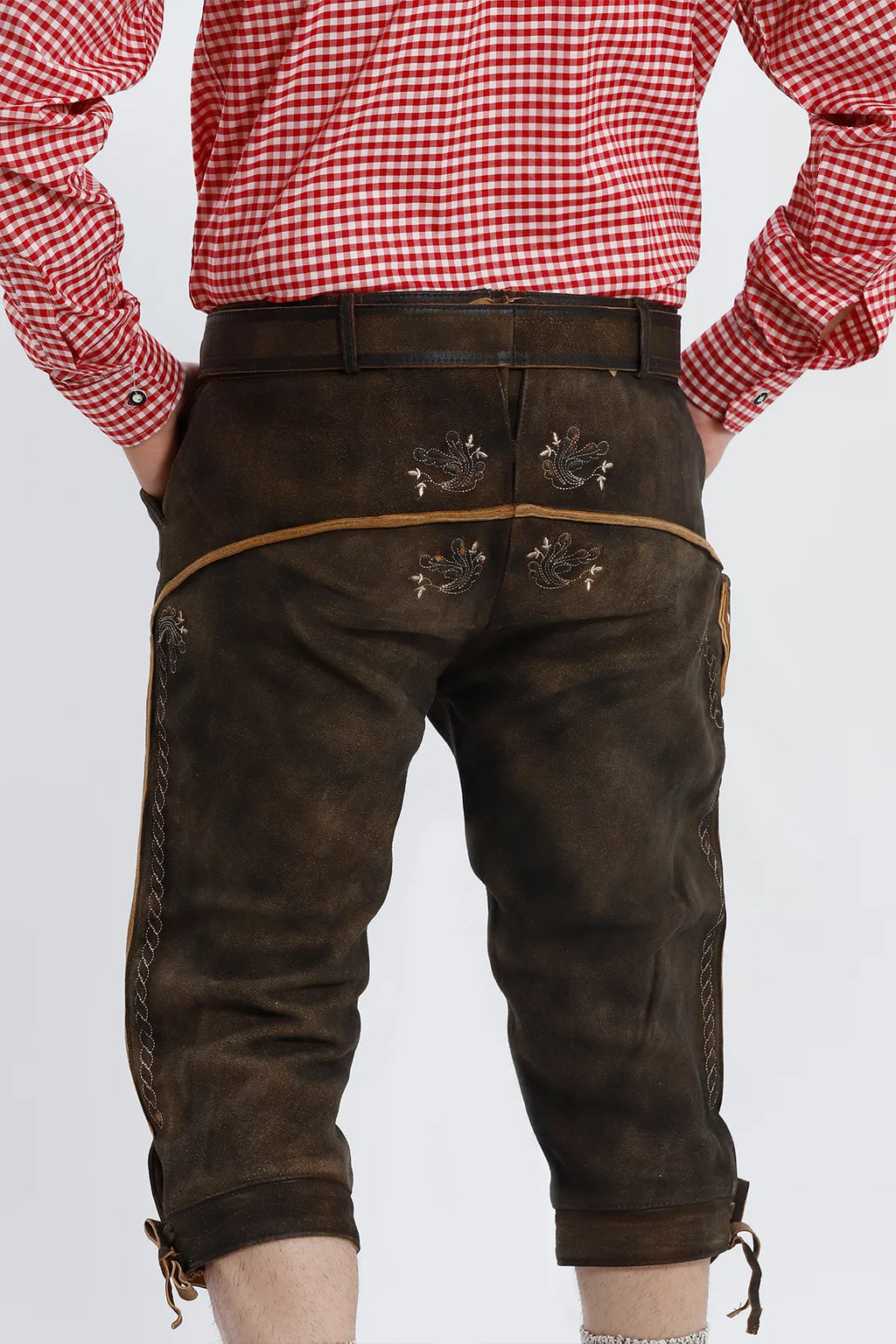 Authentic German Bundhosen For Men in Vintage Brown