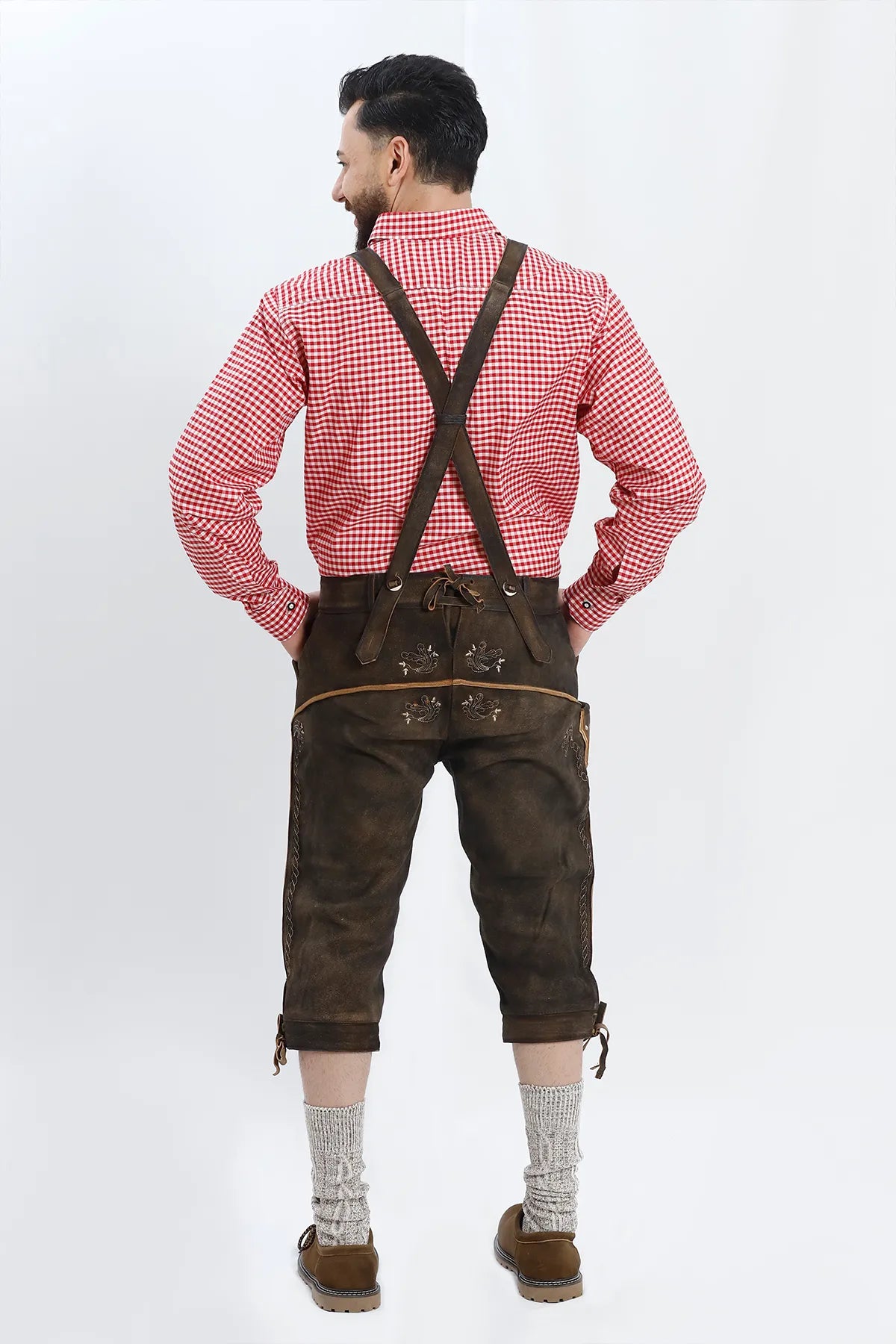 Authentic German Bundhosen For Men in Vintage Brown