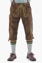 Knee Length Brown Lederhosen for Men