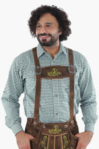 Knee Length Brown Lederhosen for Men