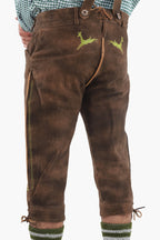 Knee Length Brown Lederhosen for Men