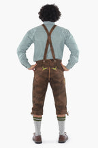 Knee Length Brown Lederhosen for Men
