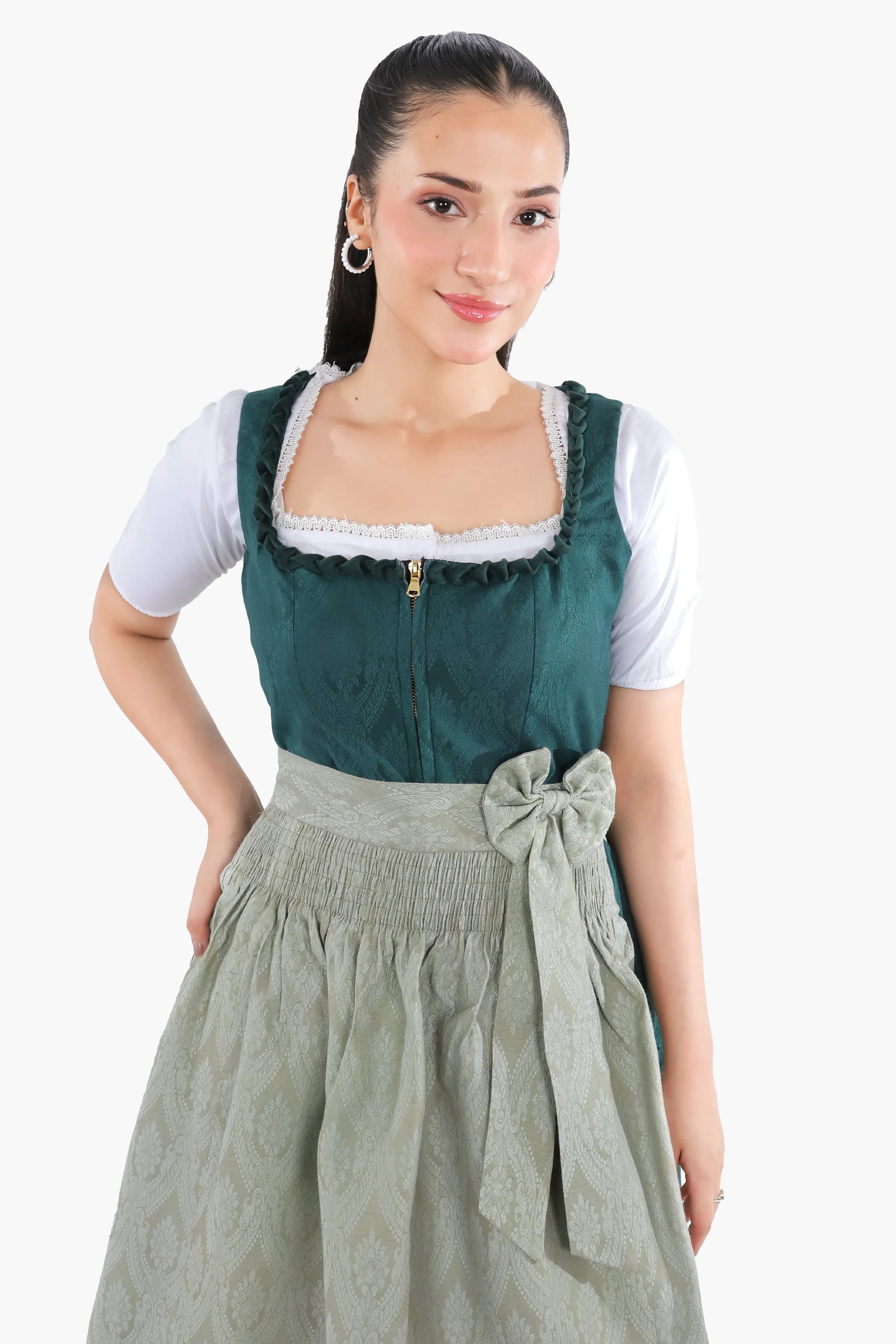 dirndl midi dress Bavarian Edition Rose Gold Midi Dirndl Dress