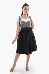 Black Cotton Dirndl Dress with Classic Apron