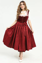 Rich Maroon Dirndl Stunning German Traditional Dress