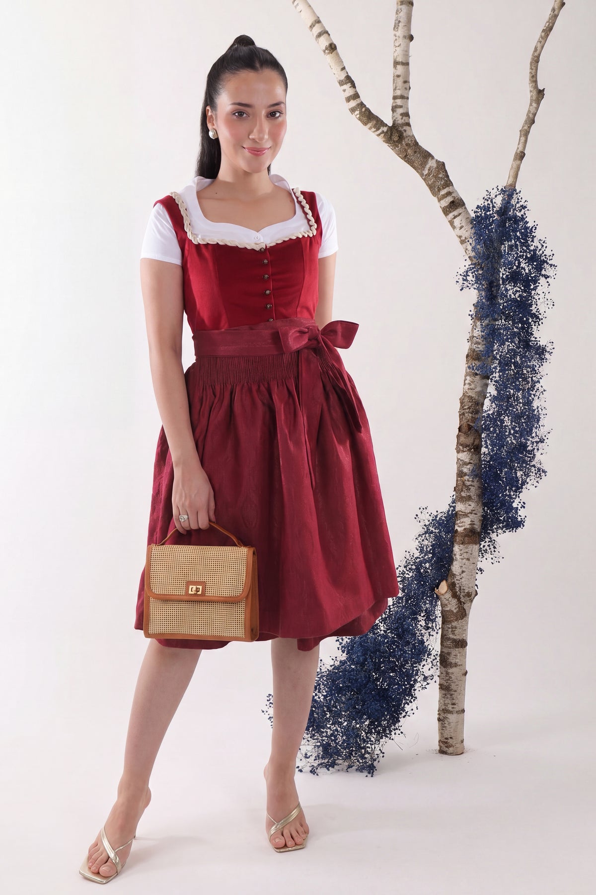 Rich Maroon Dirndl Stunning German Traditional Dress