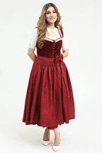 Rich Maroon Dirndl Stunning German Traditional Dress