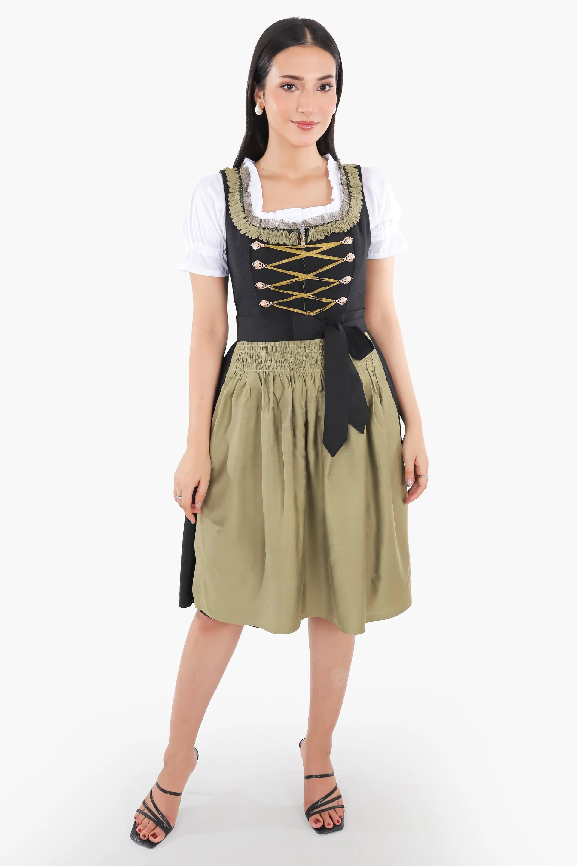 Sophisticated Black Dirndl Classic German Attire 3XL