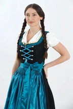 Luxury Elegant Black Midi Dirndl Dress