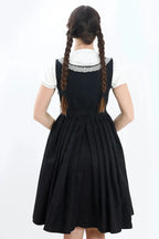 Luxury Black Silver Midi Dirndl Dress