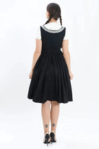 Luxury Black Silver Midi Dirndl Dress