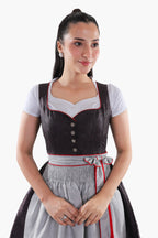 Timeless Bavarian Black Dirndl with Red Accents
