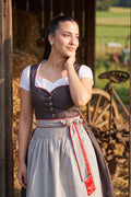 Timeless Bavarian Black Dirndl with Red Accents