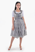 Midi Dirndl Dress Luxury Silver Grey Elegance