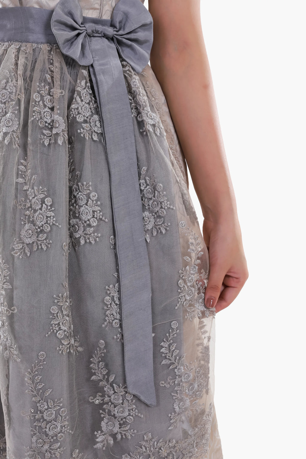 Bavarian Edition Luminous Silver Midi Dirndl Dress