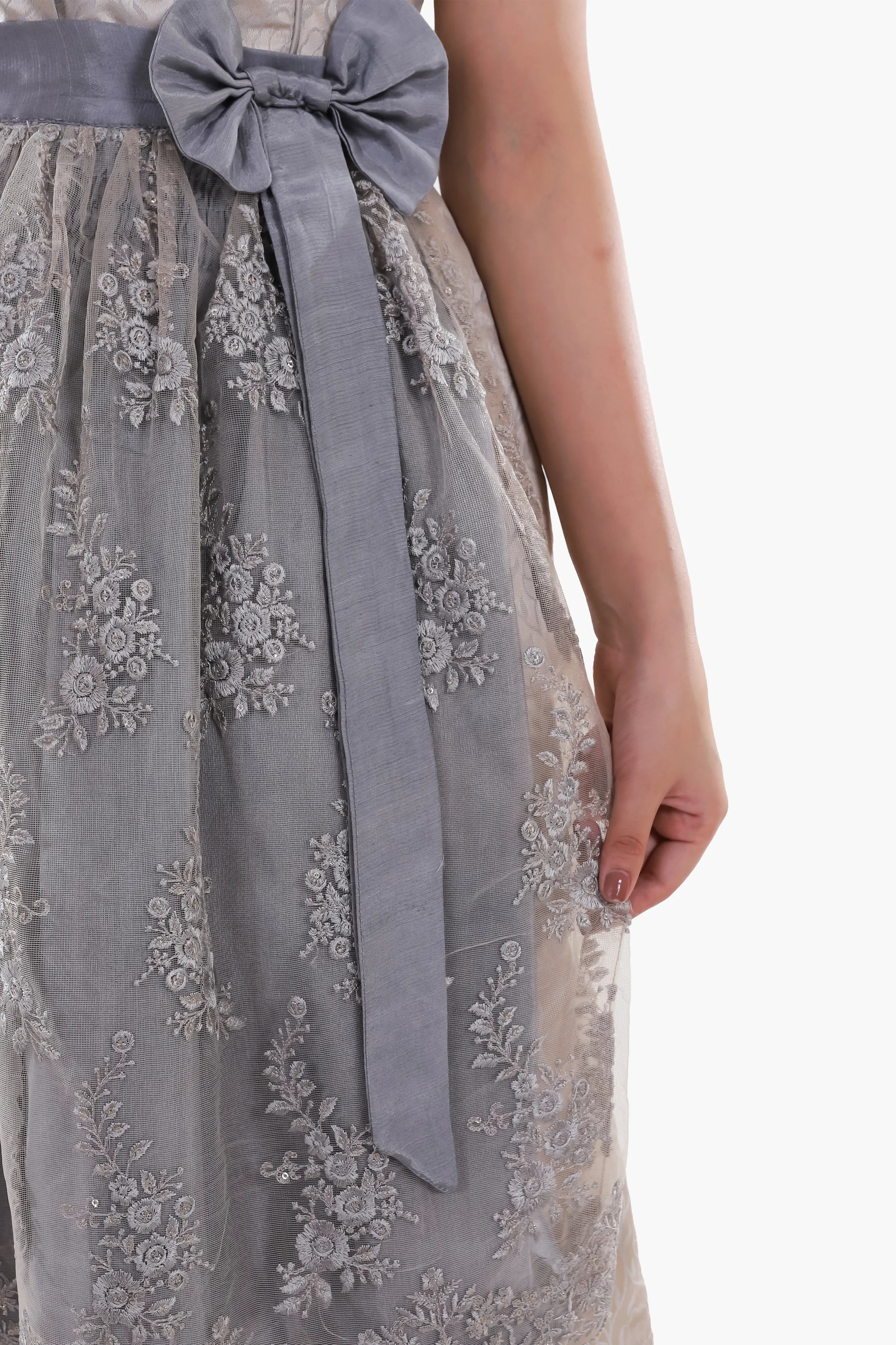 Bavarian Edition Luminous Silver Midi Dirndl Dress