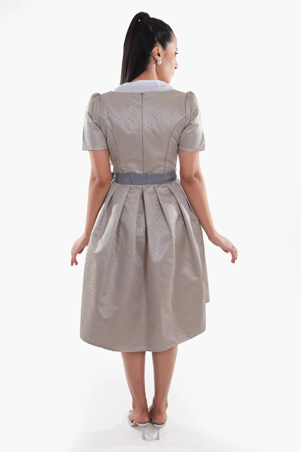 Bavarian Edition Luminous Silver Midi Dirndl Dress
