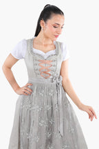 Timeless Bavarian Dirndl Attire Pearl Silver