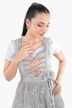 Timeless Bavarian Dirndl Attire Pearl Silver