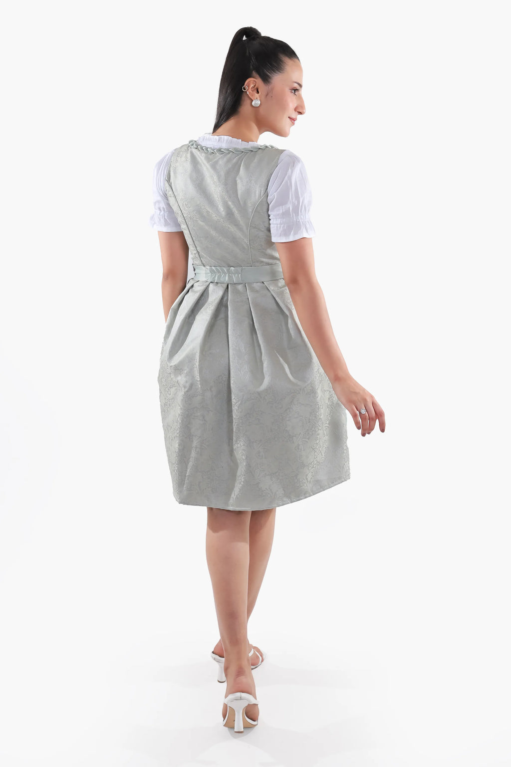 Midi Dirndl Dress Luxury Mint Green Elegance