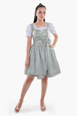 Mint Green Bavarian Dirndl Dress with Ribbon Lacing