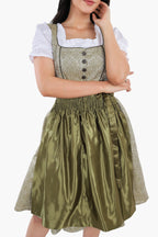 Enchanted Forest Green German Midi Dirndl Dress