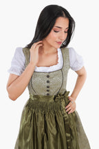 Enchanted Forest Green German Midi Dirndl Dress