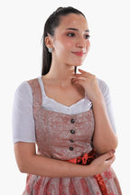 Womens German Dirndl Dress Dusty Rose Ember Glow