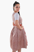 Womens German Dirndl Dress Dusty Rose Ember Glow